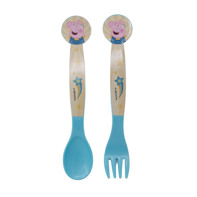 Conjunto 2 talheres plasticos Peppa Pig