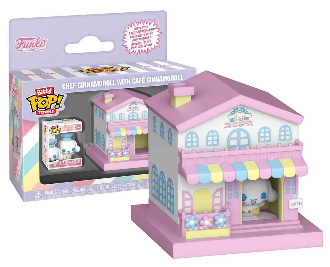 Bitty POP Town Hello Kitty and Friends Chef Cinnamoroll With Cafe Cinnamoroll