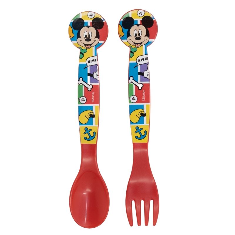 Conjunto 2 talheres plasticos Mickey