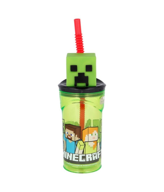 Copo 3D com palha Minecraft