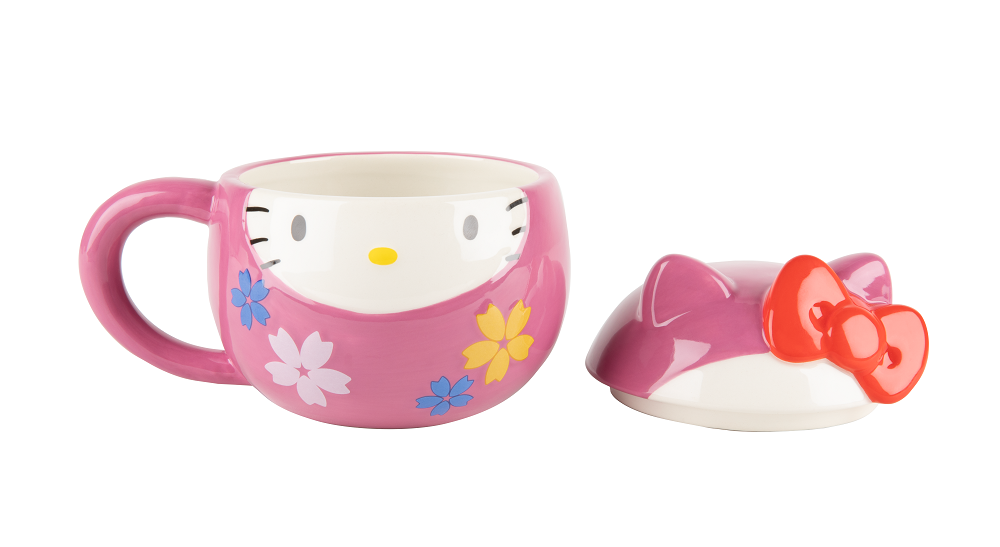 Mug com tampa Hello Kitty Daruma