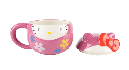 Mug com tampa Hello Kitty Daruma
