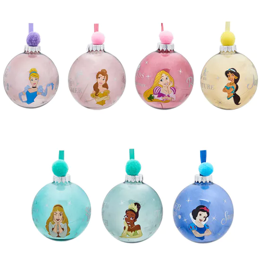 Pack 7 bolas de natal Princesas Disney