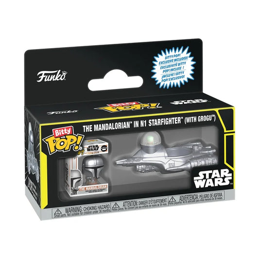 Bitty POP Star Wars The Mandalorian In N1 Starfighter With Grogu