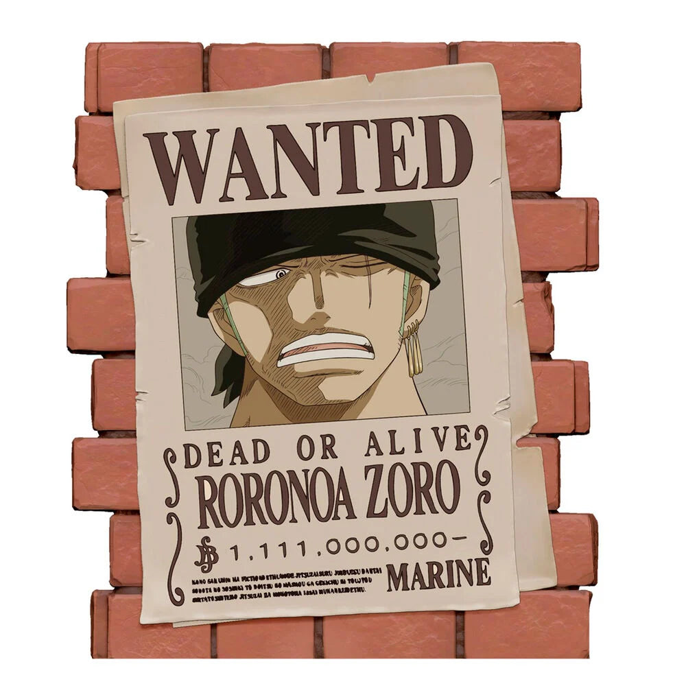 Mealheiro One PIece Zoro Wanted 16cm