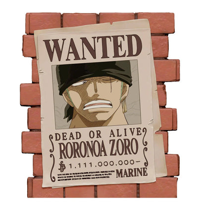 Mealheiro One PIece Zoro Wanted 16cm