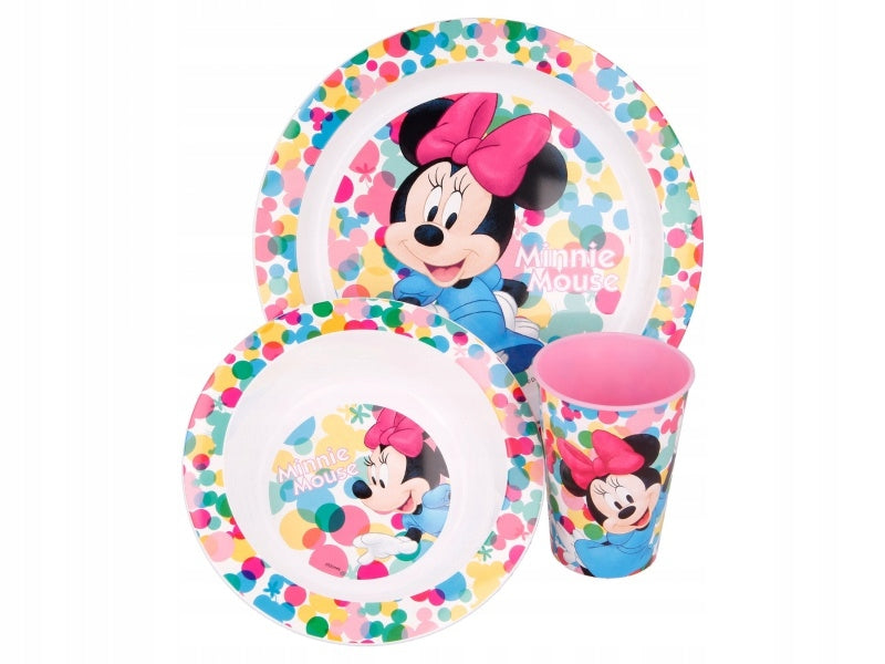 Conjunto de louça infantil Minnie - 3 peças