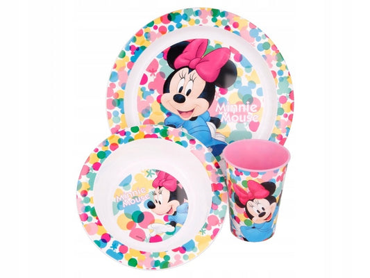 Conjunto de louça infantil Minnie - 3 peças