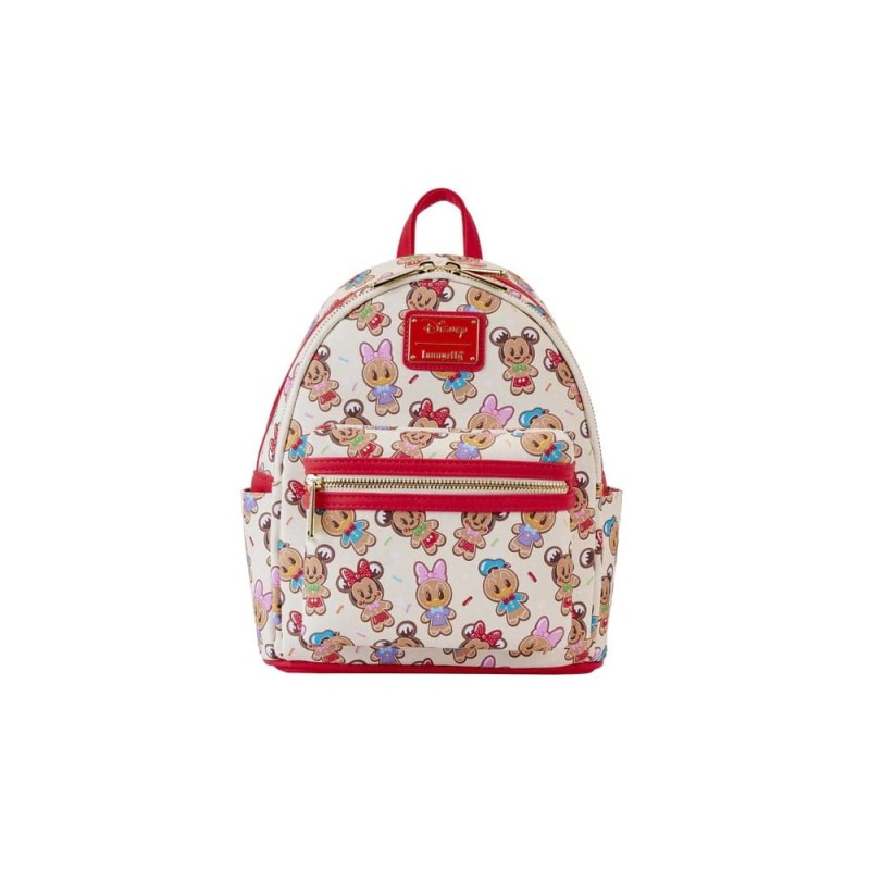 Mochila Loungefly Mickey Minnie Gingerbread com bandolete