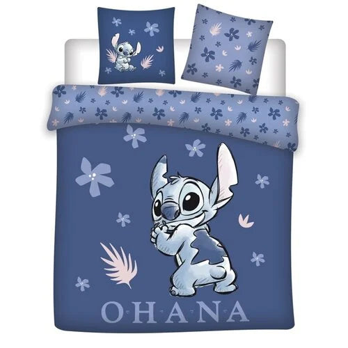 Roupa de cama 2 pessoas Stitch azul Ohana