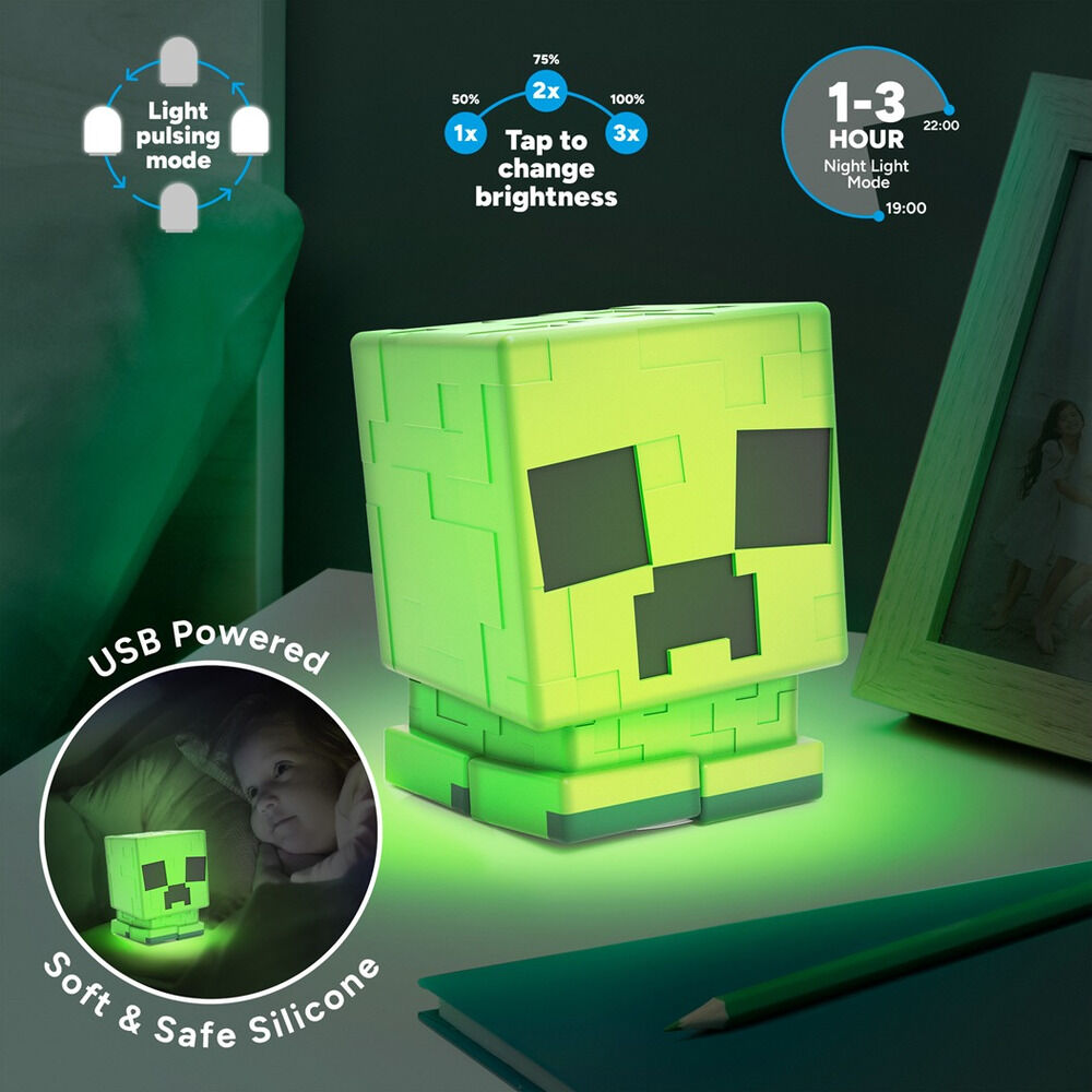 Lampada Minecraft silicone Creeper 15cm
