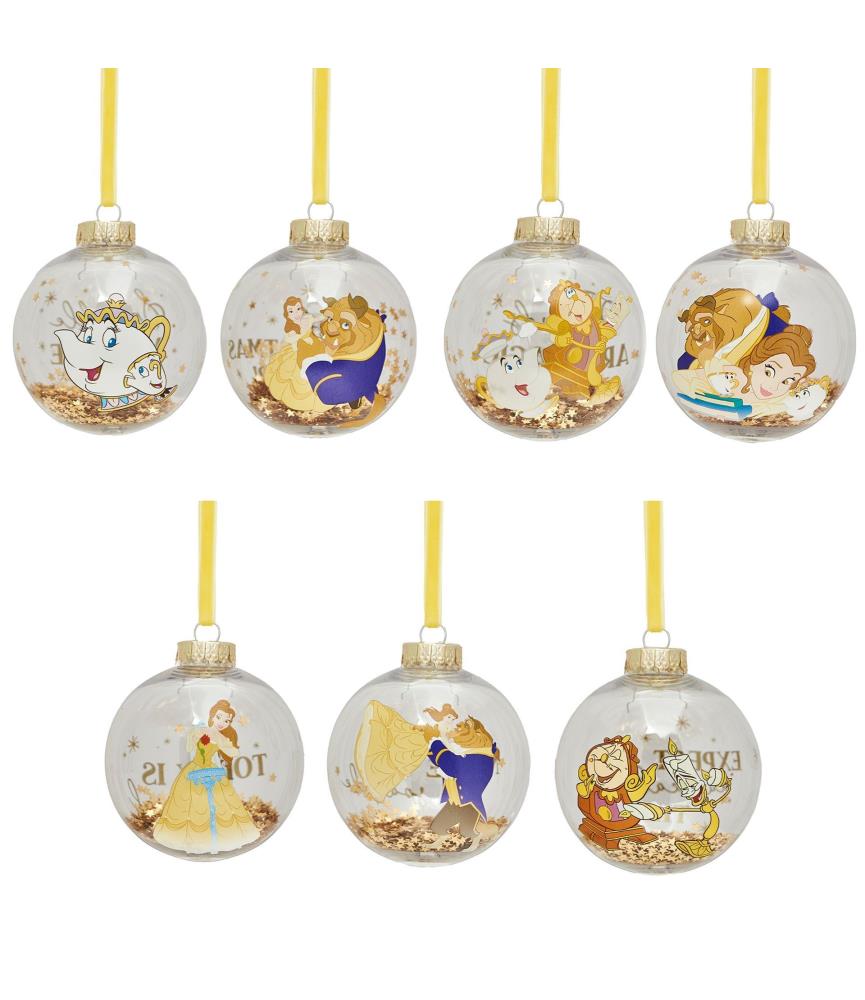 Pack 7 bolas de natal Bela e o monstro