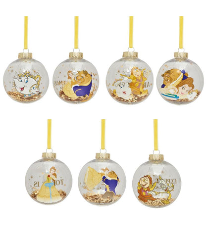 Pack 7 bolas de natal Bela e o monstro